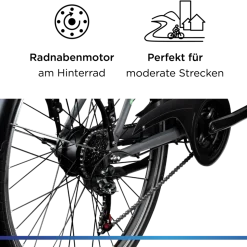 Zündapp Z802 E Bike Trekkingrad Damen ab 160 cm mit Nabenmotor Pedelec Trekking Fahrrad mit 21 Gang und Beleuchtung StVZO