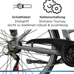 Zündapp Z802 E Bike Trekkingrad Damen ab 160 cm mit Nabenmotor Pedelec Trekking Fahrrad mit 21 Gang und Beleuchtung StVZO