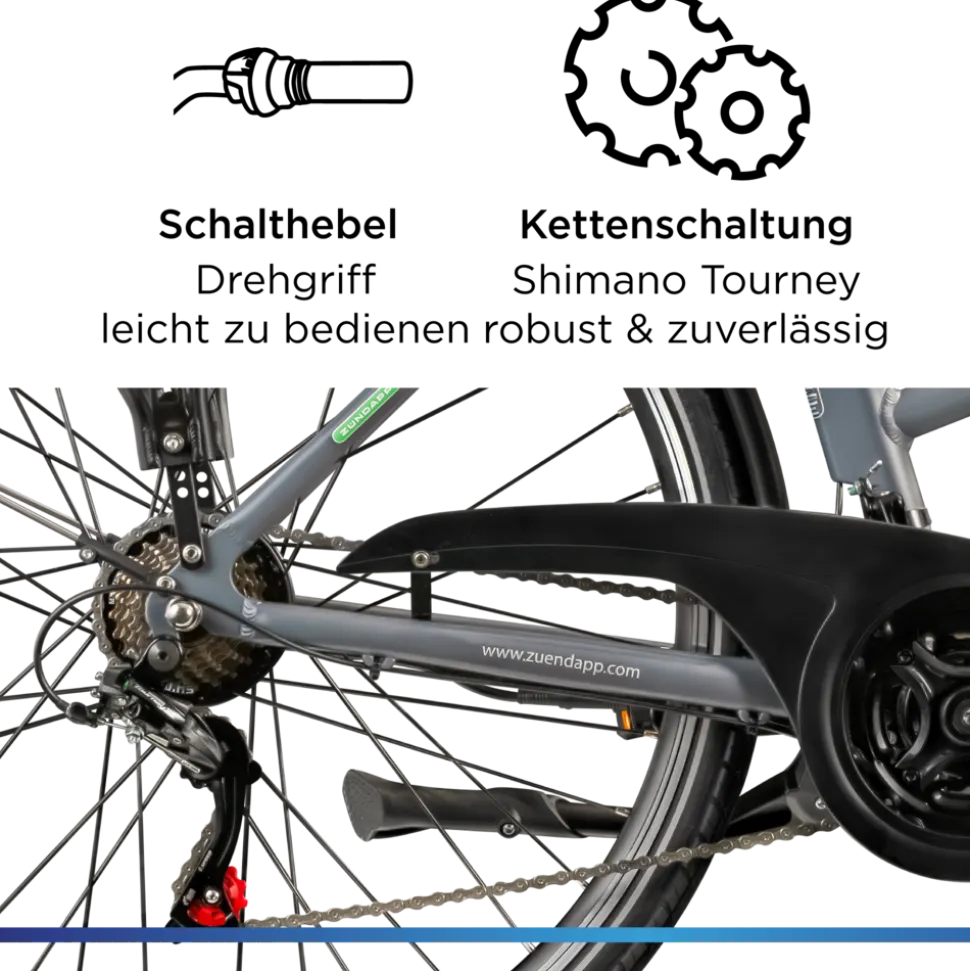 Zündapp Z802 E Bike Trekkingrad Damen ab 160 cm mit Nabenmotor Pedelec Trekking Fahrrad mit 21 Gang und Beleuchtung StVZO