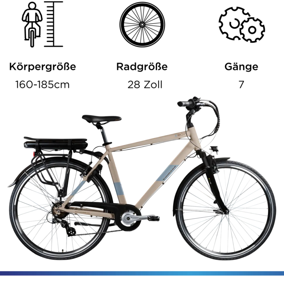 Zündapp Z807 E Bike 28 Zoll Trekkingrad 7 Gang Elektrofahrrad StVZO 155 - 185 cm Pedelec Elektro Trekking Fahrrad