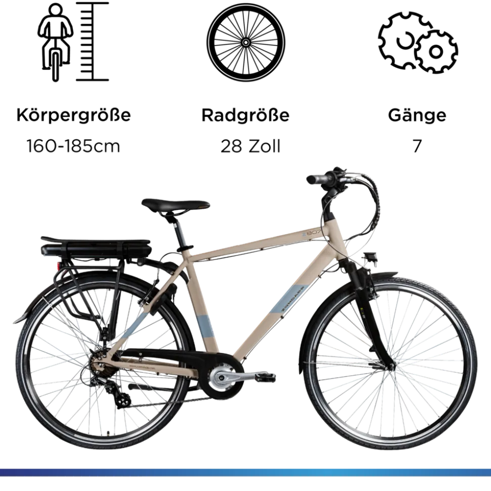 Zündapp Z807 E Bike 28 Zoll Trekkingrad 7 Gang Elektrofahrrad StVZO 155 - 185 cm Pedelec Elektro Trekking Fahrrad