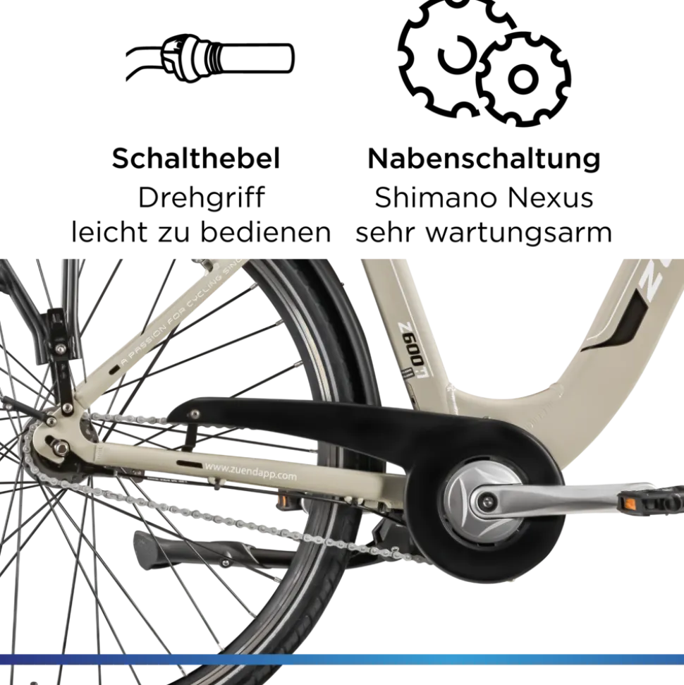 Zündapp Z600 E-Cityrad 28 Zoll – stilvoll & komfortabel durch die Stadt mit 536 Wh Power