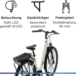 Zündapp Z600 E-Cityrad 28 Zoll – stilvoll & komfortabel durch die Stadt mit 536 Wh Power