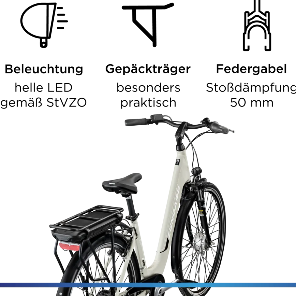 Zündapp Z600 E-Cityrad 28 Zoll – stilvoll & komfortabel durch die Stadt mit 536 Wh Power