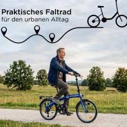Zündapp ZF20 Speed Folder 20 Zoll Klapprad Faltrad Stadtrad Fahrrad faltbar Klappfahrrad StVZO