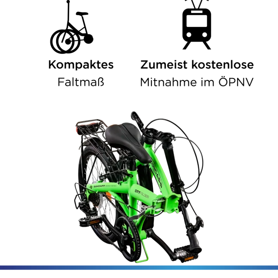 Zündapp ZF20 Speed Folder 20 Zoll Klapprad Faltrad Stadtrad Fahrrad faltbar Klappfahrrad StVZO