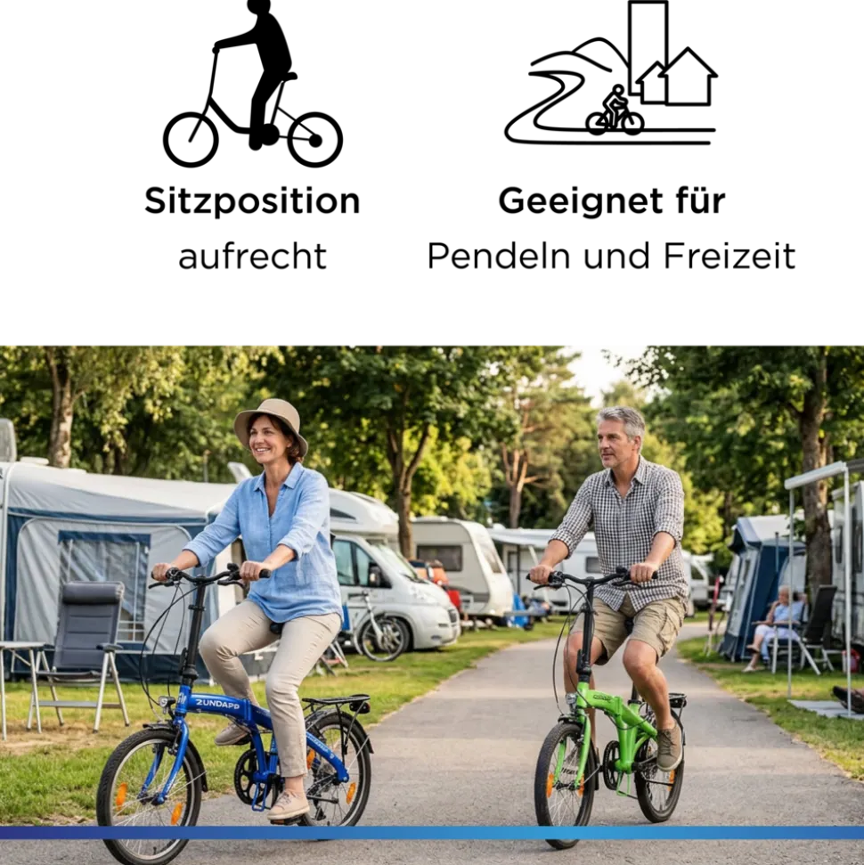 Zündapp ZF20 Speed Folder 20 Zoll Klapprad Faltrad Stadtrad Fahrrad faltbar Klappfahrrad StVZO