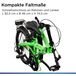 Zündapp ZF20 Speed Folder 20 Zoll Klapprad Faltrad Stadtrad Fahrrad faltbar Klappfahrrad StVZO