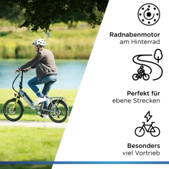 Zündapp ZT20R Ebike Klapprad für Erwachsene 145 - 185 cm Pedelec für Damen und Herren 20 Zoll mit 6 Gängen Elektro Bike Faltrad