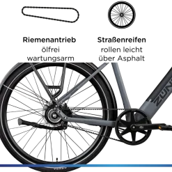 Zündapp Z7 Urban-e E Bike Singlespeed 28 Zoll 165 - 185 cm Elektro Fahrrad 1 Gang