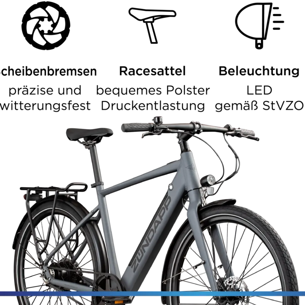 Zündapp Z7 Urban-e E Bike Singlespeed 28 Zoll 165 - 185 cm Elektro Fahrrad 1 Gang