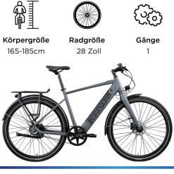 Zündapp Z7 Urban-e E Bike Singlespeed 28 Zoll 165 - 185 cm Elektro Fahrrad 1 Gang