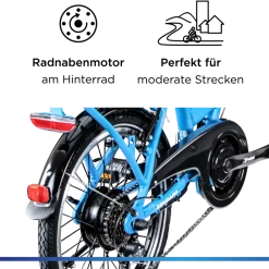 Zündapp Z101 20 Zoll Elektro Klapprad für Erwachsene 150 - 180 cm 6 Gang E Klappfahrrad E Bike Faltrad Pedelec StVZO