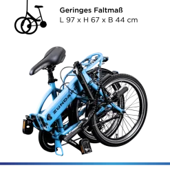 Zündapp Z101 20 Zoll Elektro Klapprad für Erwachsene 150 - 180 cm 6 Gang E Klappfahrrad E Bike Faltrad Pedelec StVZO
