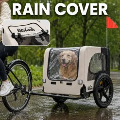 zoomundo Hundeanhänger Fahrradanhänger für Hunde Jacky - in Beige/Schwarz